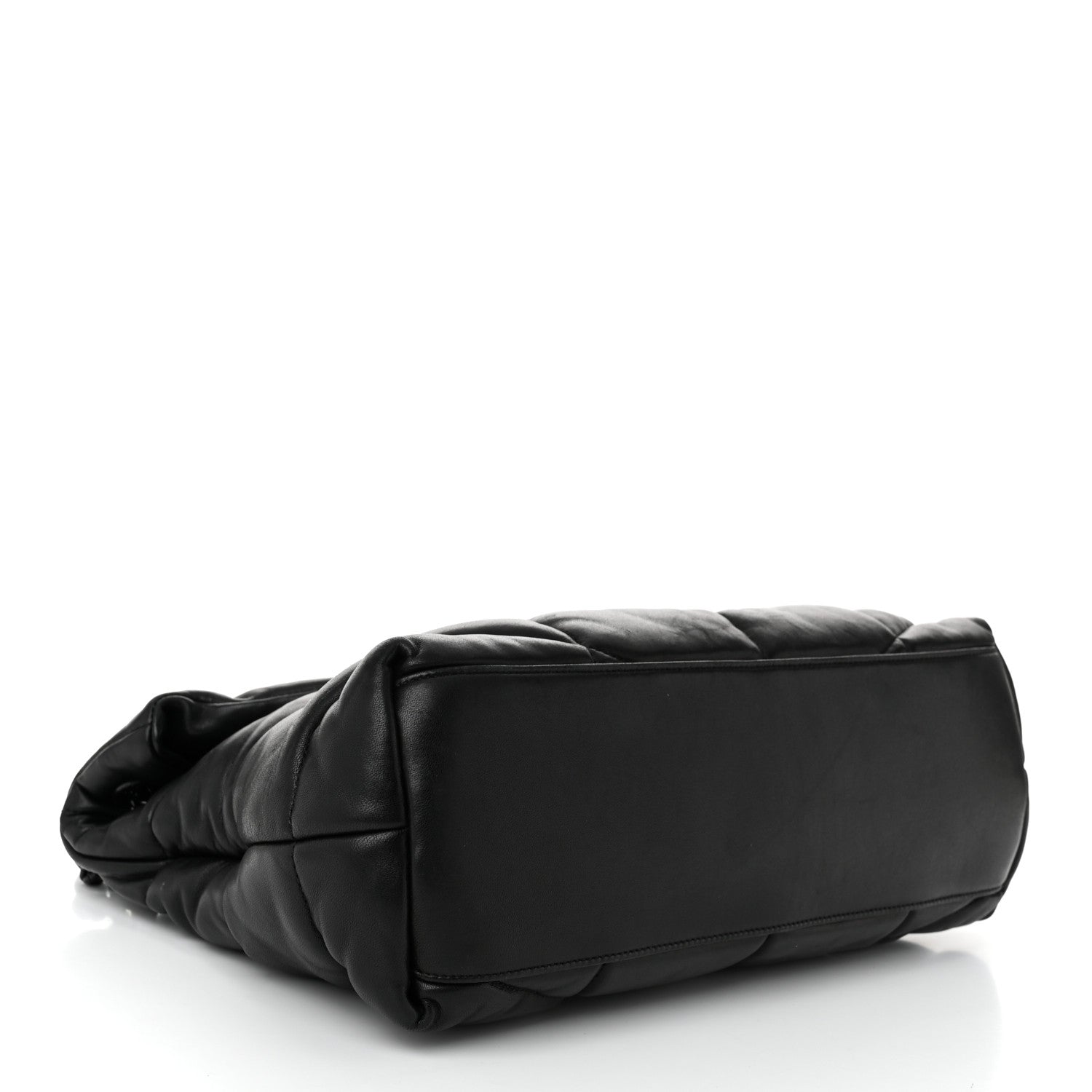 Saint Laurent Lambskin Quilted Monogram Monochrome Medium Loulou Puffer Chain Satchel Black 4 of 10