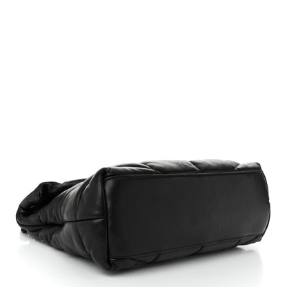 Saint Laurent Lambskin Quilted Monogram Monochrome Medium Loulou Puffer Chain Satchel Black 4 of 10