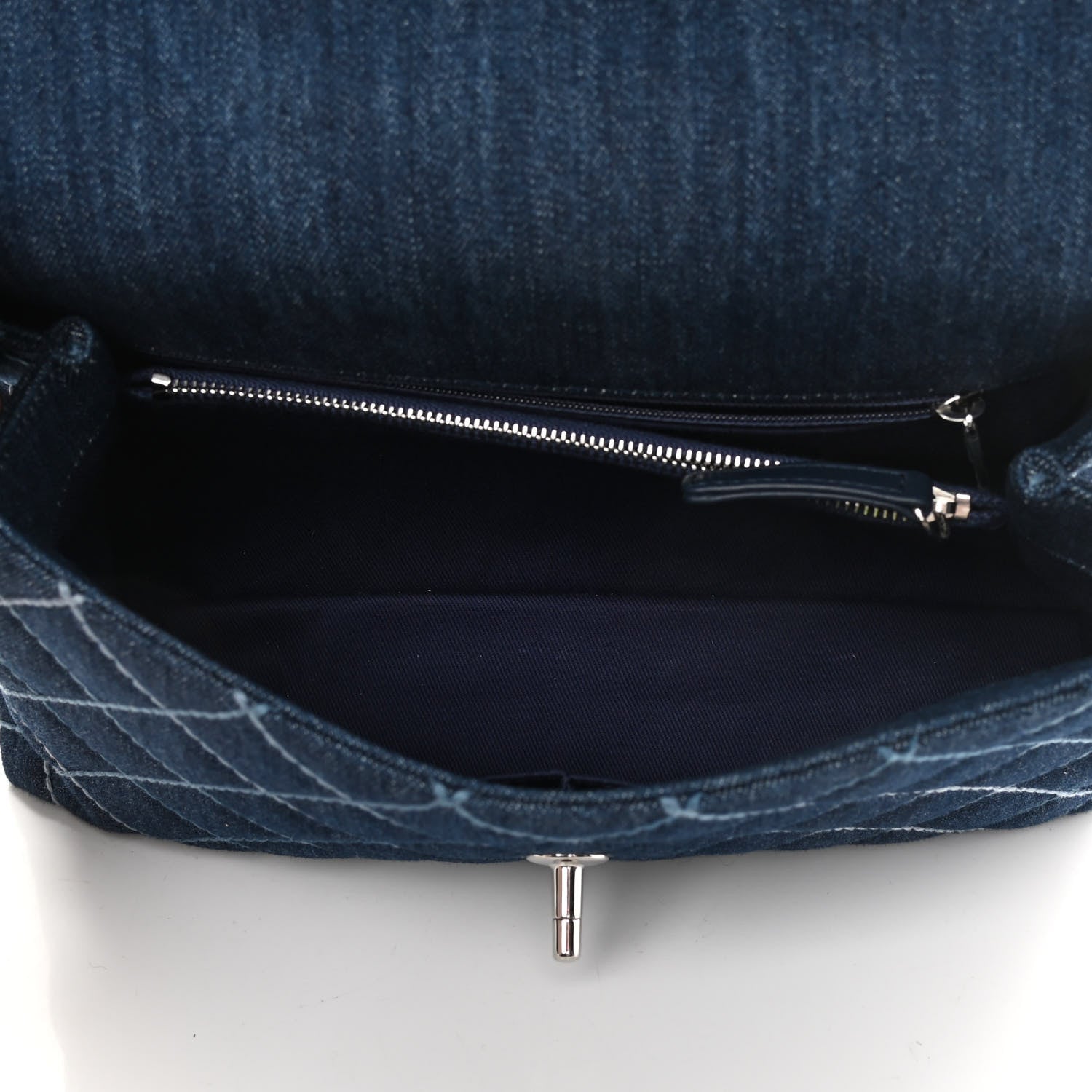 Chanel Denim Quilted Small Coco Handle Flap Blue 5 of 11