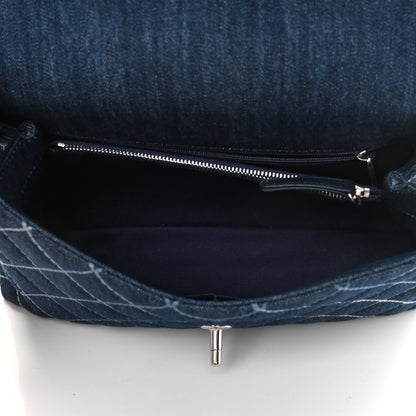 Chanel Denim Quilted Small Coco Handle Flap Blue 5 of 11