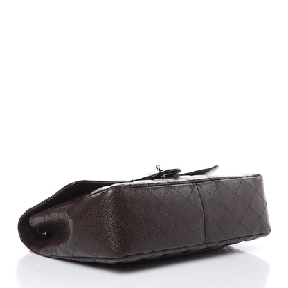 Chanel Caviar Quilted Jumbo Single Flap Dark Brown 4 of 16