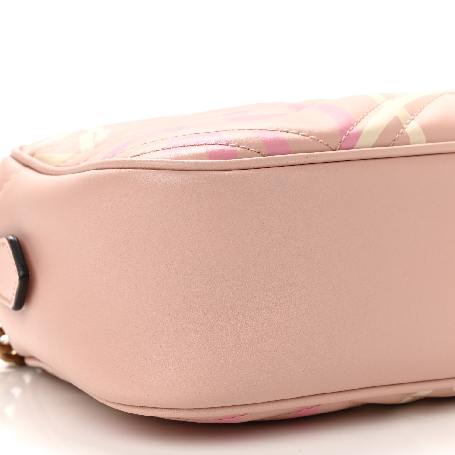 Gucci Calfskin Matelasse GucciGhost Small GG Marmont Chain Shoulder Bag Perfect Pink Rosa Ivory 9 of 10