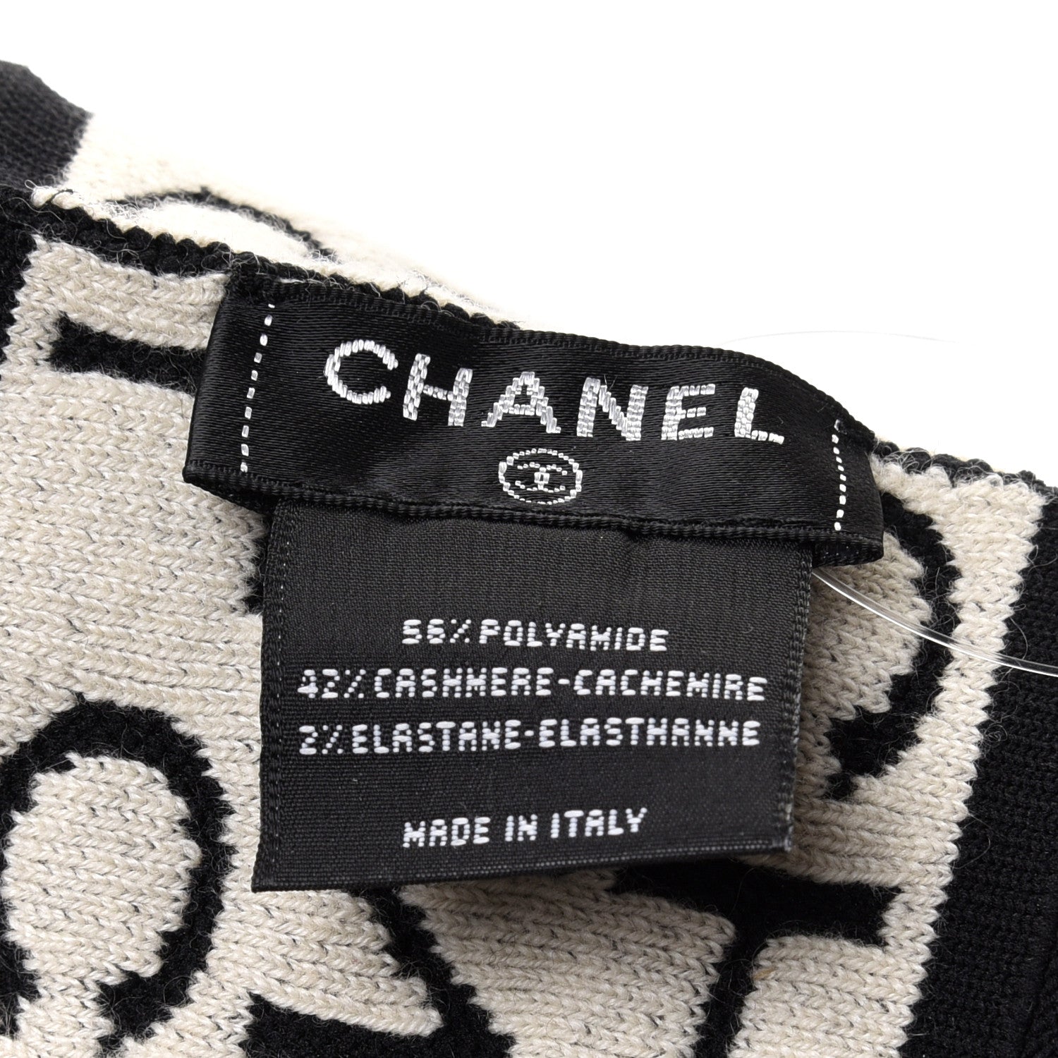 Chanel Cashmere Logo Headband Black White 6 of 7