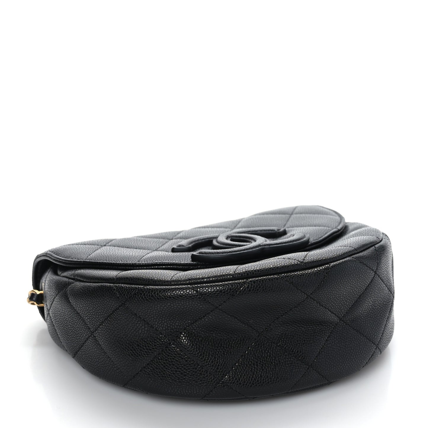 Caviar Quilted Small Messenger Flap Black