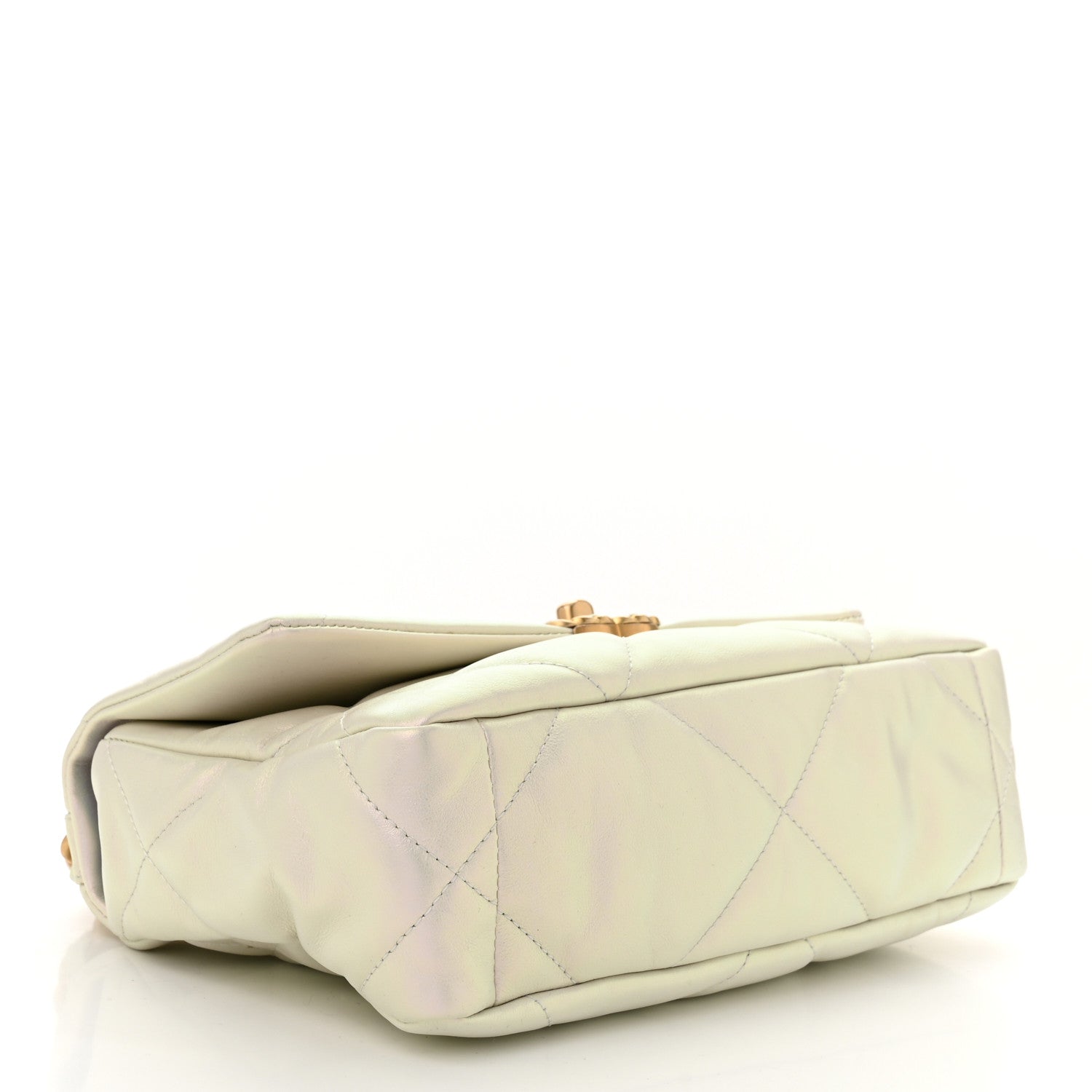 Chanel Iridescent Calfskin Quilted Medium Chanel 19 Flap White 4 of 11