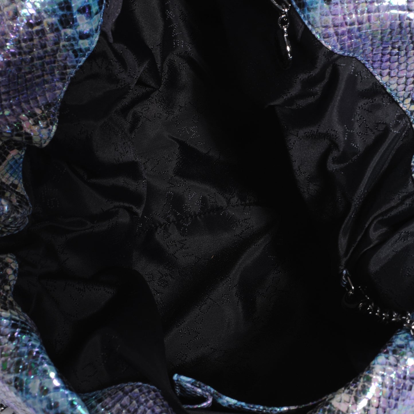 Faux Python Large Oleographic Falabella Tote Blue