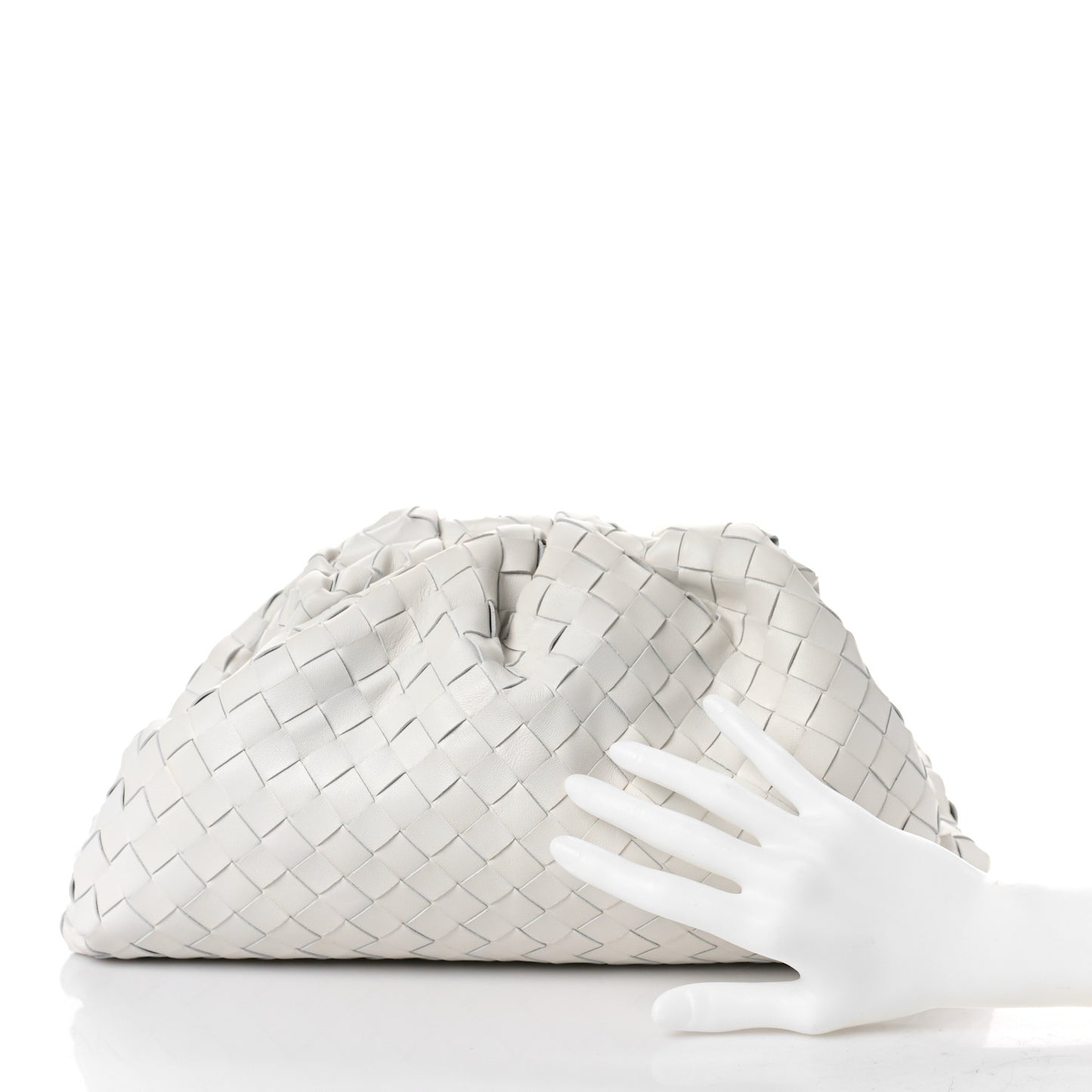 Nappa Maxi Intreccio The Pouch Oversized Clutch Chalk