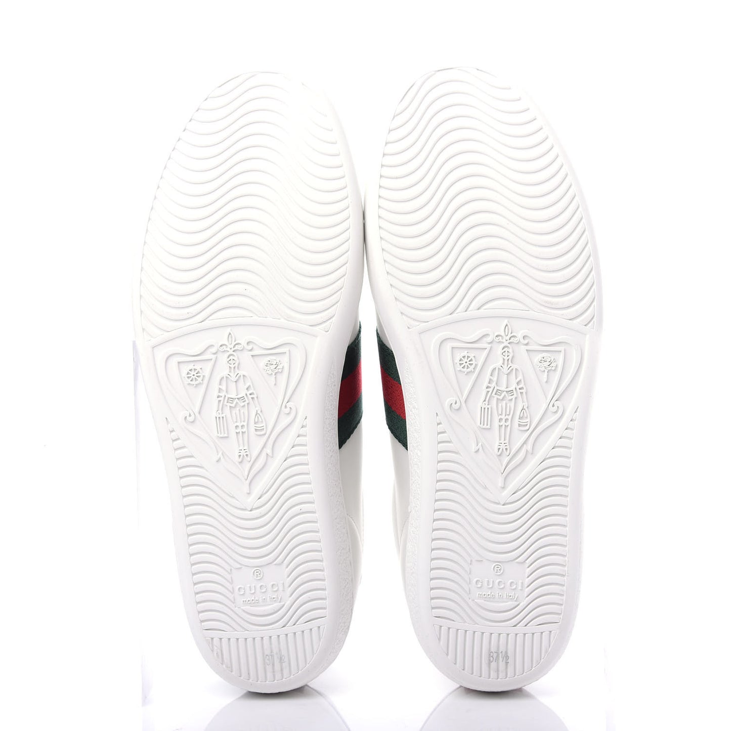 Calfskin Ayers Bee Embroidered Womens Ace Sneakers 37.5 White Green