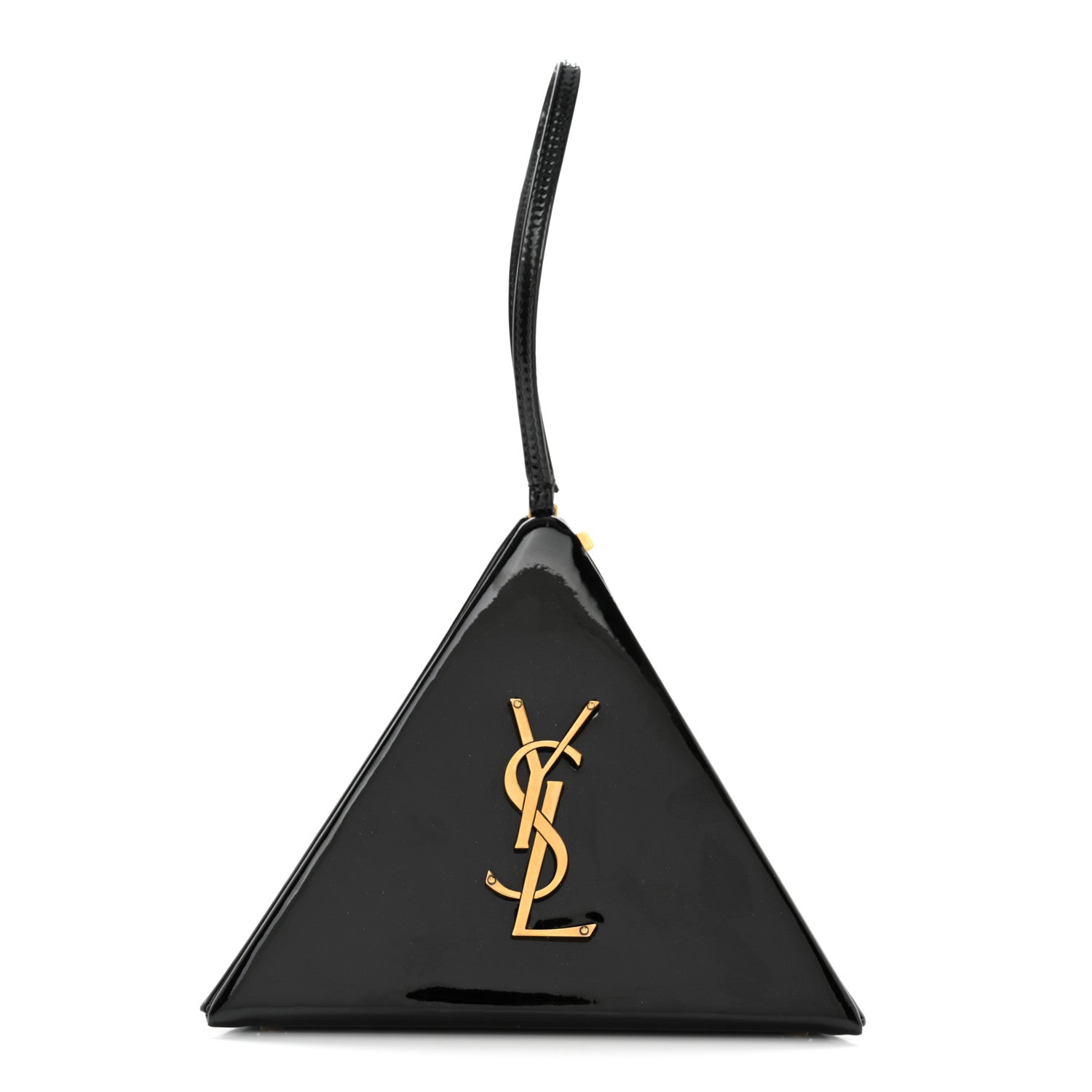 Saint Laurent Patent Pyramid Clutch Black 1 of 10
