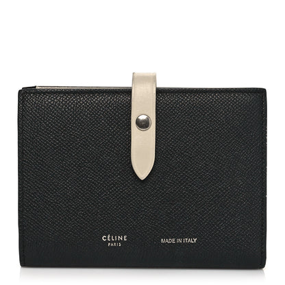 Celine Grained Calfskin Medium Multifunction Strap Wallet Black Chalk 1 of 10