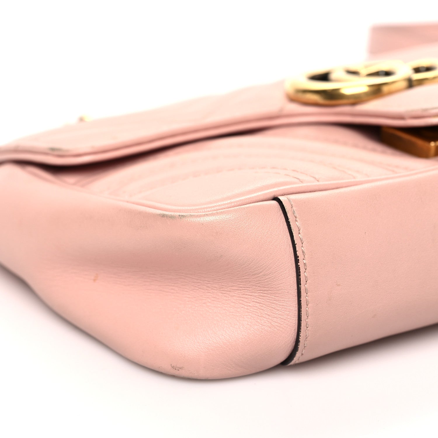 Gucci Calfskin Matelasse Mini GG Marmont Shoulder Bag Perfect Pink 8 of 12