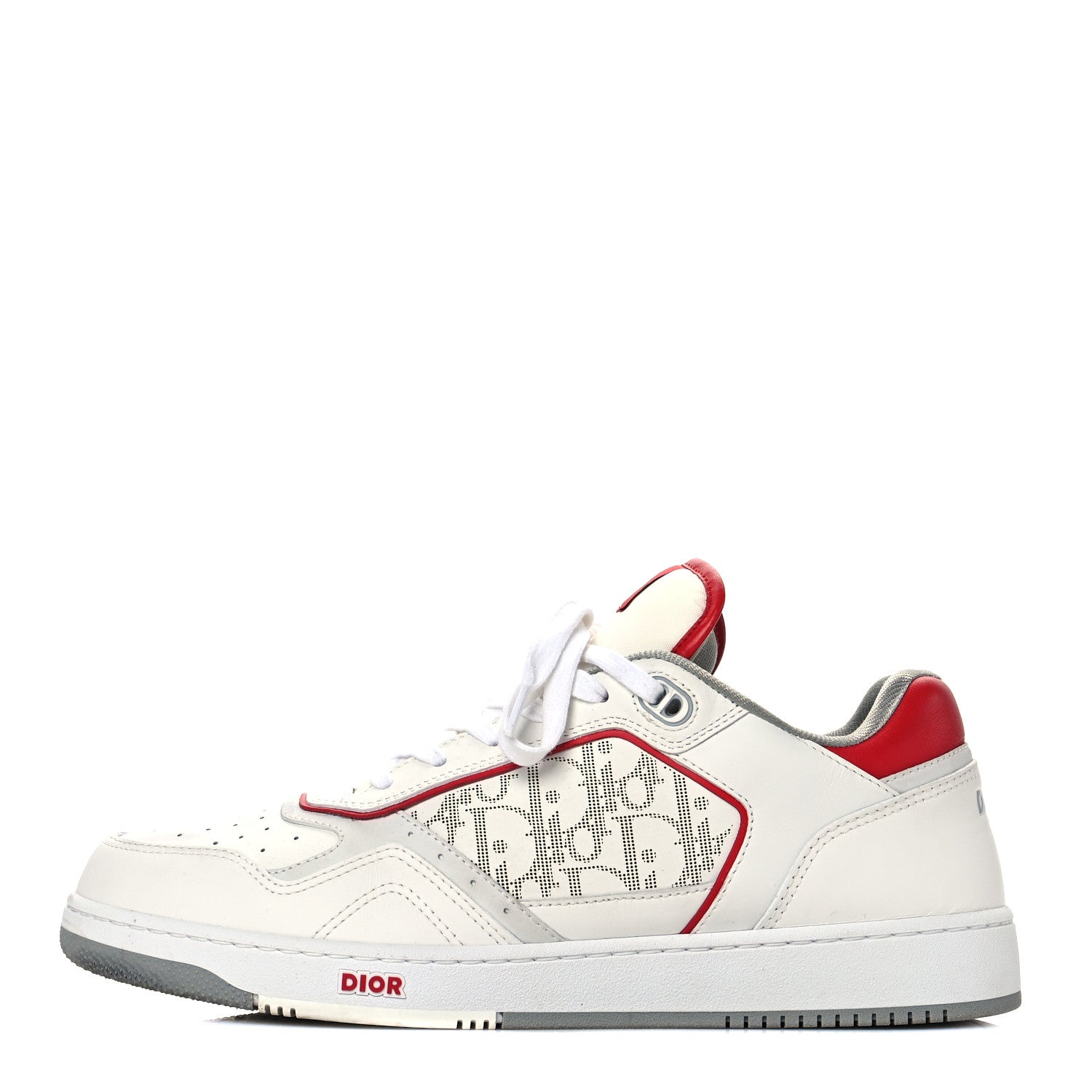 Christian Dior Smooth Calfskin Oblique Galaxy Perforated Mens B27 Low Top Sneakers 45 White Red 1 of 5