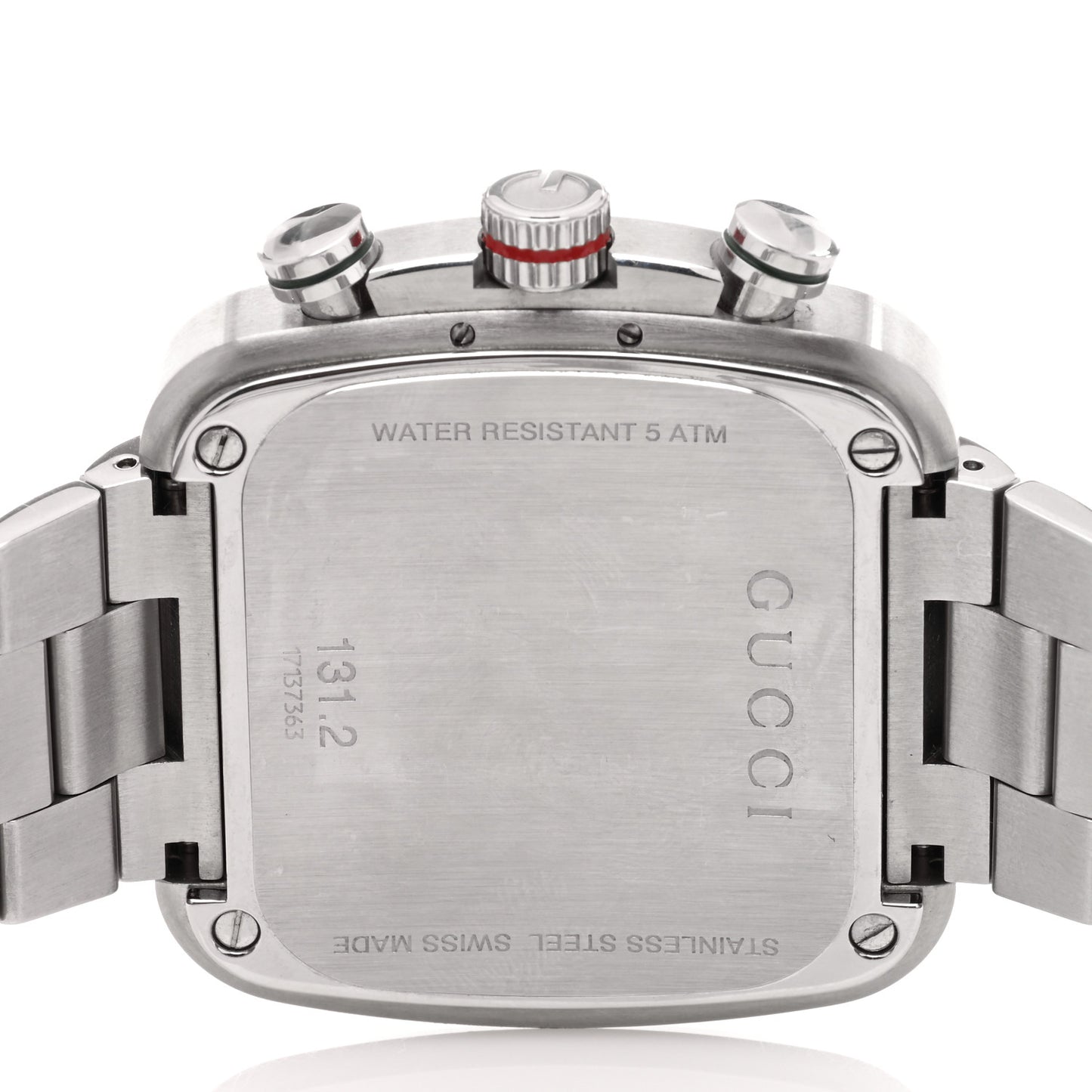 Stainless Steel 44mm G Coupe Square Chronograph Quartz Watch Silver