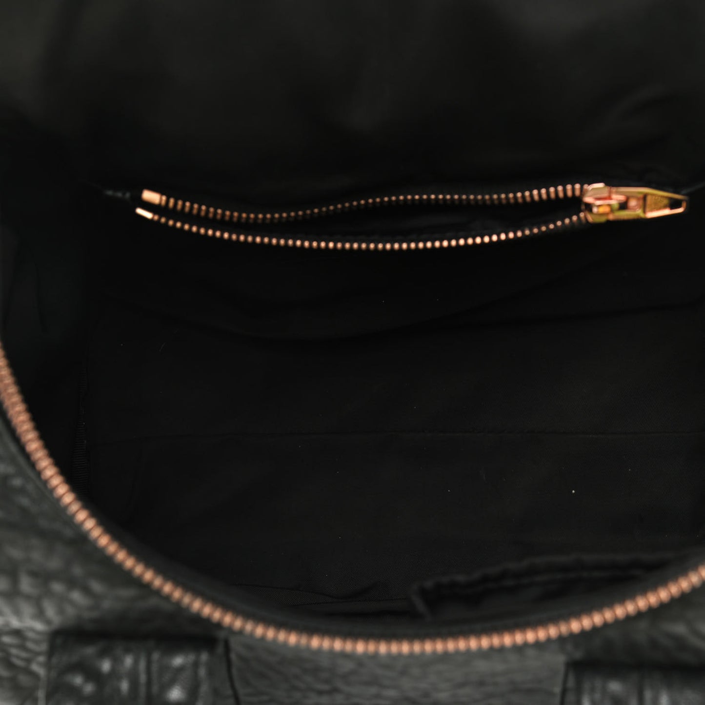 Pebbled Lambskin Rocco Black Rose Gold Hardware
