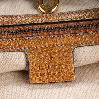 Gucci Metallic Pebbled Calfskin Medium Soho Chain Shoulder Bag Gold Ombre 6 of 7