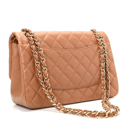 Chanel Lambskin Quilted Jumbo Double Flap Brown 3 of 9