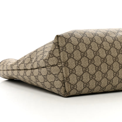 Gucci GG Supreme Monogram Large Zippered Shopping Tote Brown 9 of 11