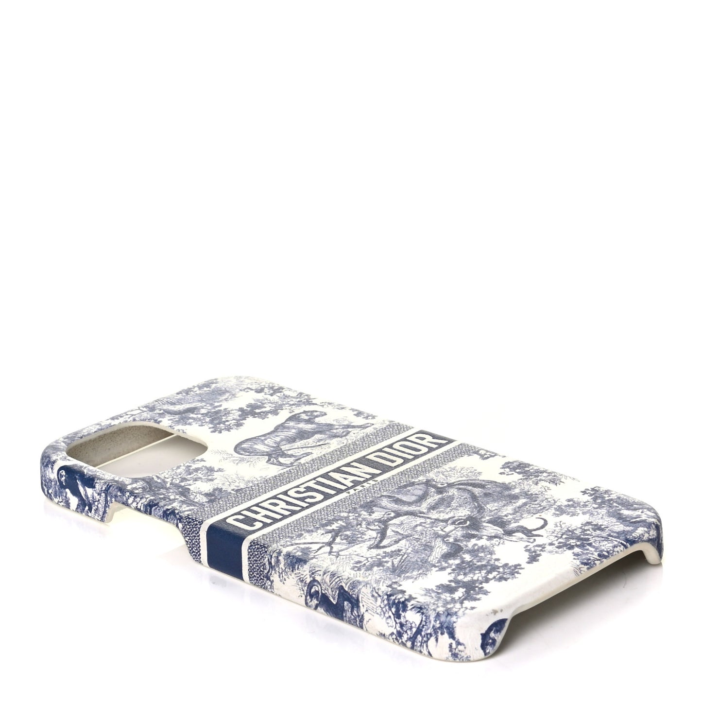 Calfskin Toile De Jouy iPhone 12 Pro Case Blue Multicolor