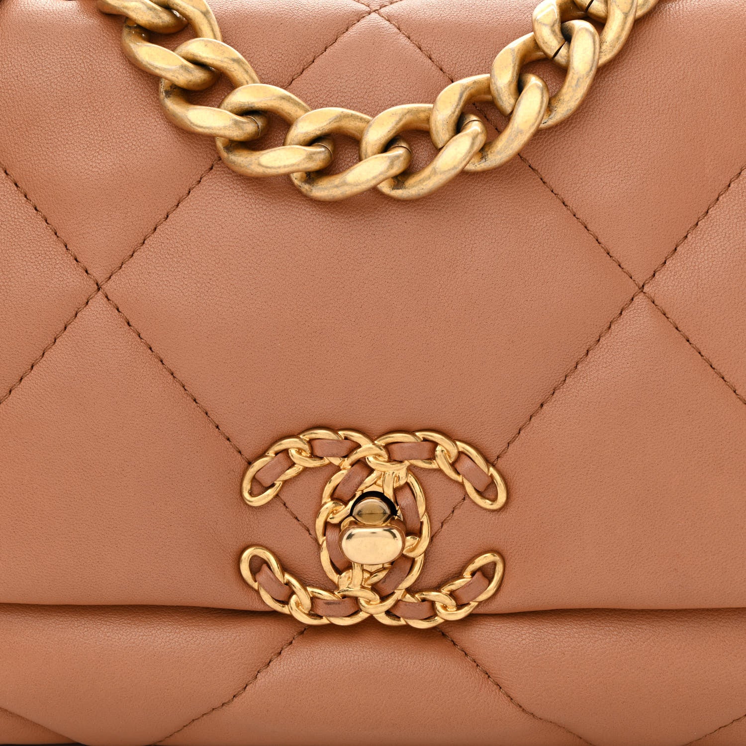 Chanel Lambskin Quilted Medium Chanel 19 Flap Brown 8 of 10