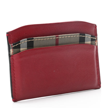 Burberry Calfskin Horseferry Check Izzy Card Case Red 3 of 7