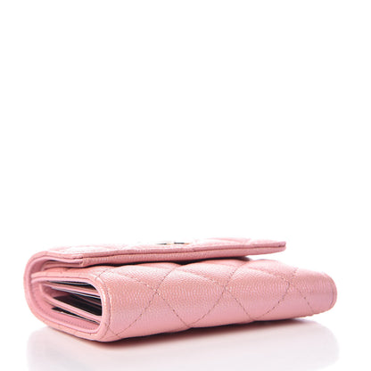Chanel Iridescent Caviar Quilted Small Flap Wallet Rose Pink 4 of 9