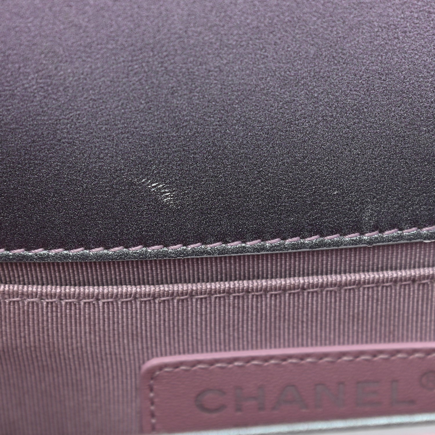 Chanel Iridescent Patent Calfskin PVC Quilted Small Boy Flap Light Purple 10 of 11