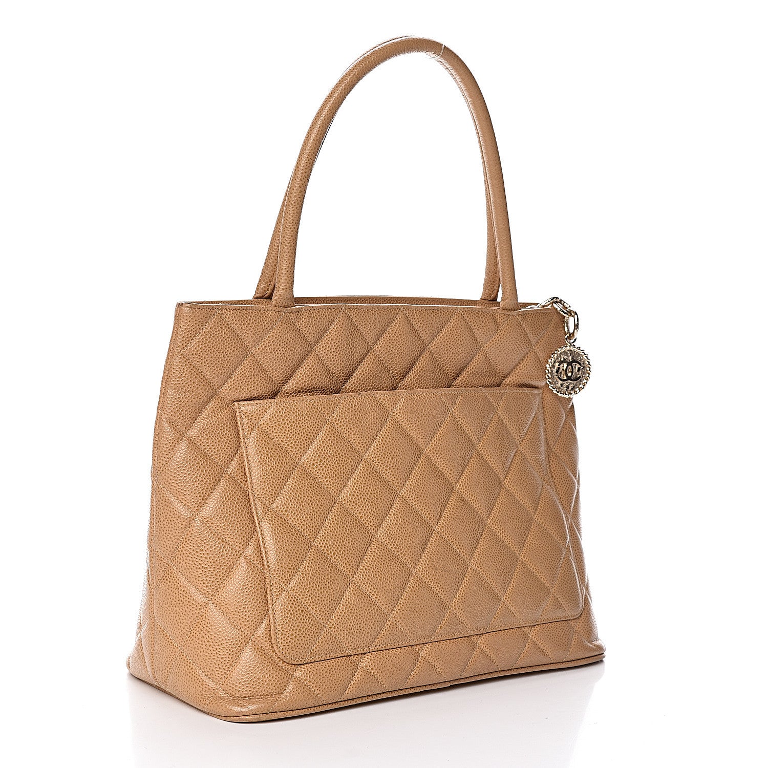 Chanel Caviar Quilted Medallion Tote Beige 3 of 10
