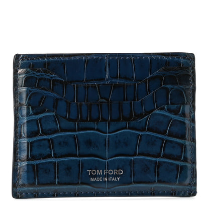 Tom Ford Alligator Card Holder Blue 1 of 8