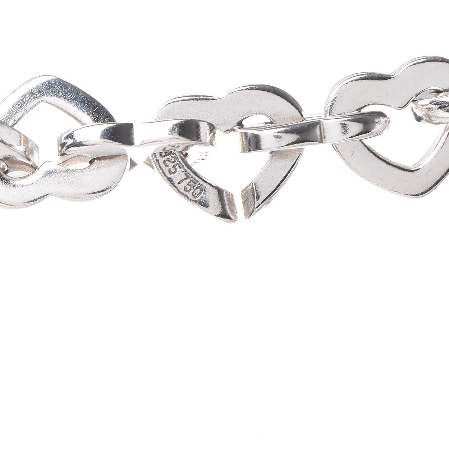 Sterling Silver 18K Yellow Gold Heart Link Necklace
