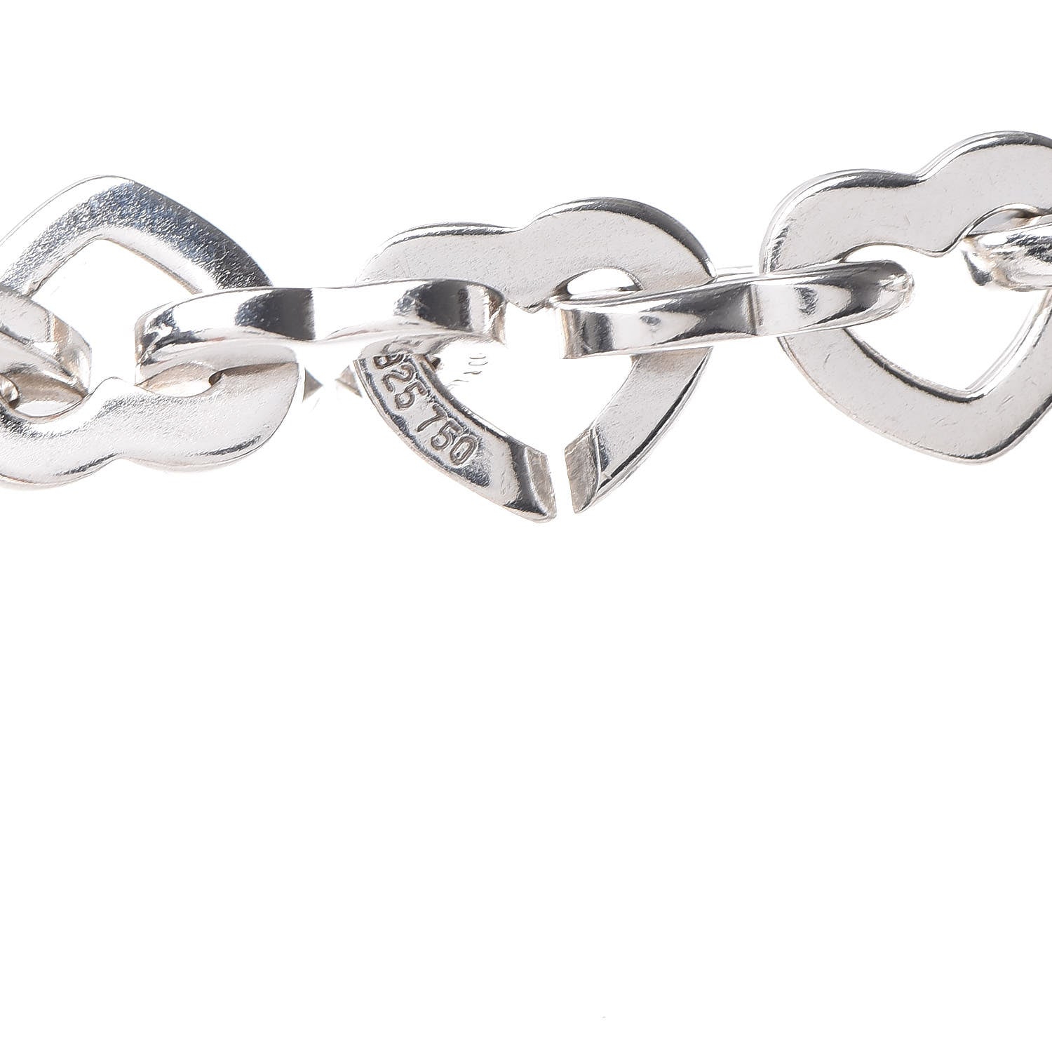 Tiffany Sterling Silver 18K Yellow Gold Heart Link Necklace 5 of 6