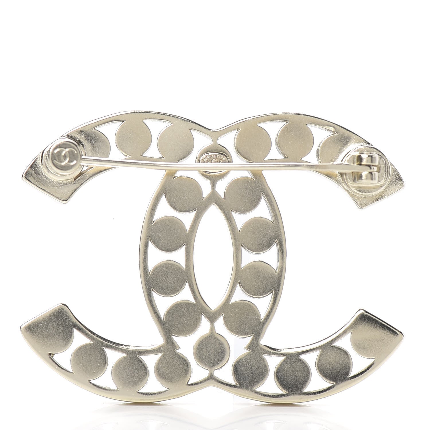 Chanel Crystal CC Brooch Light Gold 3 of 5