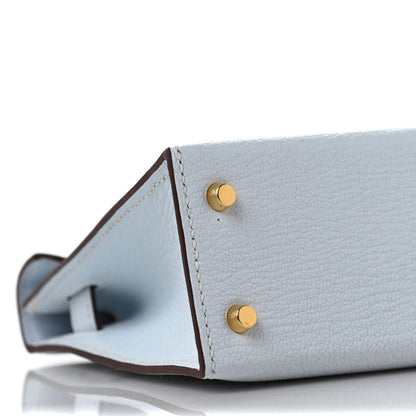 Hermes Chevre Mysore Mini Kelly Sellier 20 Bleu Brume Bleu Electrique 6 of 9