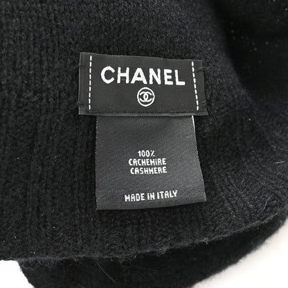 Chanel Cashmere CC Beanie Hat Black 5 of 6