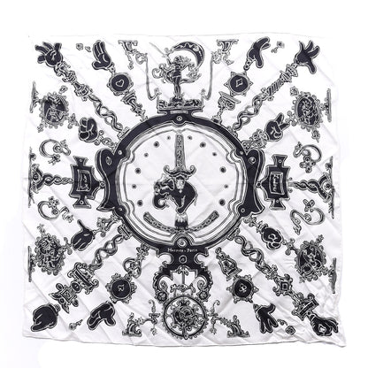 Hermes Silk Serio Ludere Scarf 90 White Black 1 of 4