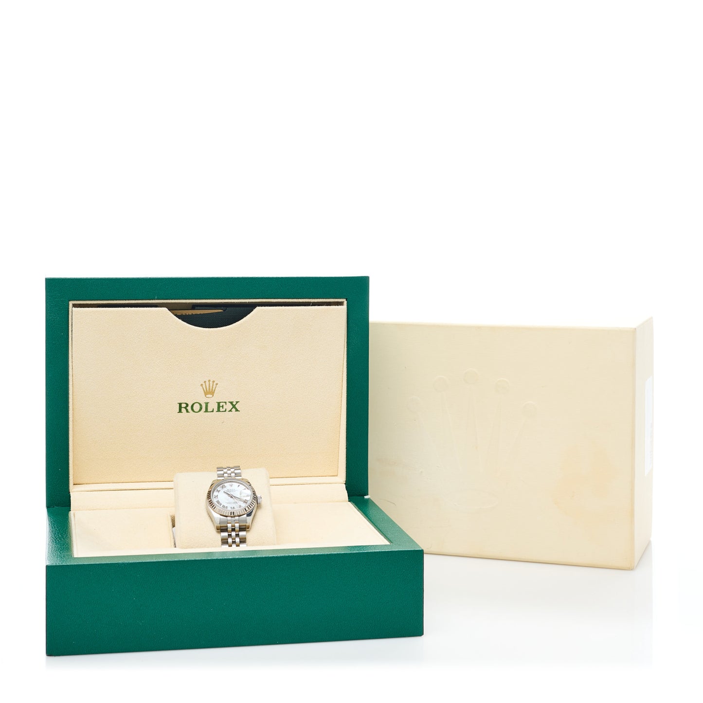 Stainless Steel 18K White Gold Mother of Pearl 26mm Oyster Perpetual Datejust Watch Roman 179174