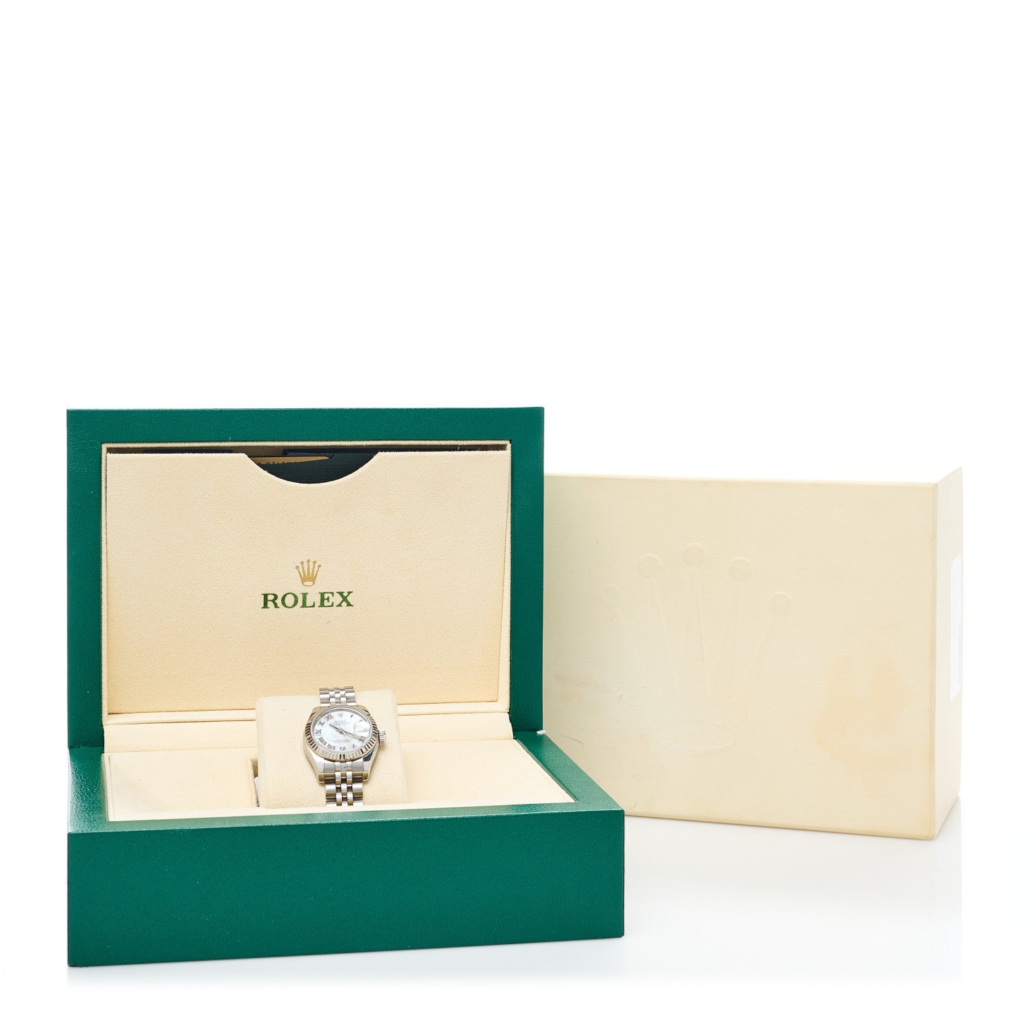 Rolex Stainless Steel 18K White Gold Mother of Pearl 26mm Oyster Perpetual Datejust Watch Roman 179174 5 of 5