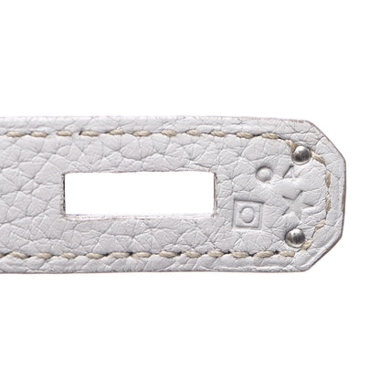 Hermes Taurillon Clemence Lizard Club Birkin 35 Gris Perle White Mykonos 26 of 31