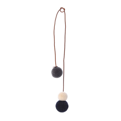 Hermes Wool Laine Et Cuir Pom Poms Bag Charm 1 of 6