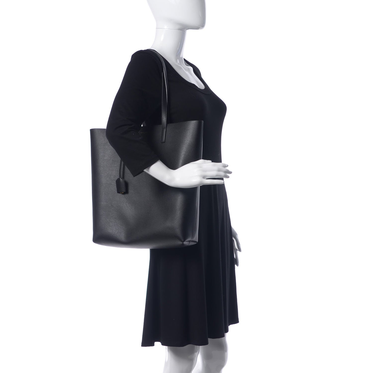 Saint Laurent Calfskin Medium Shopping Tote Black 2 of 13