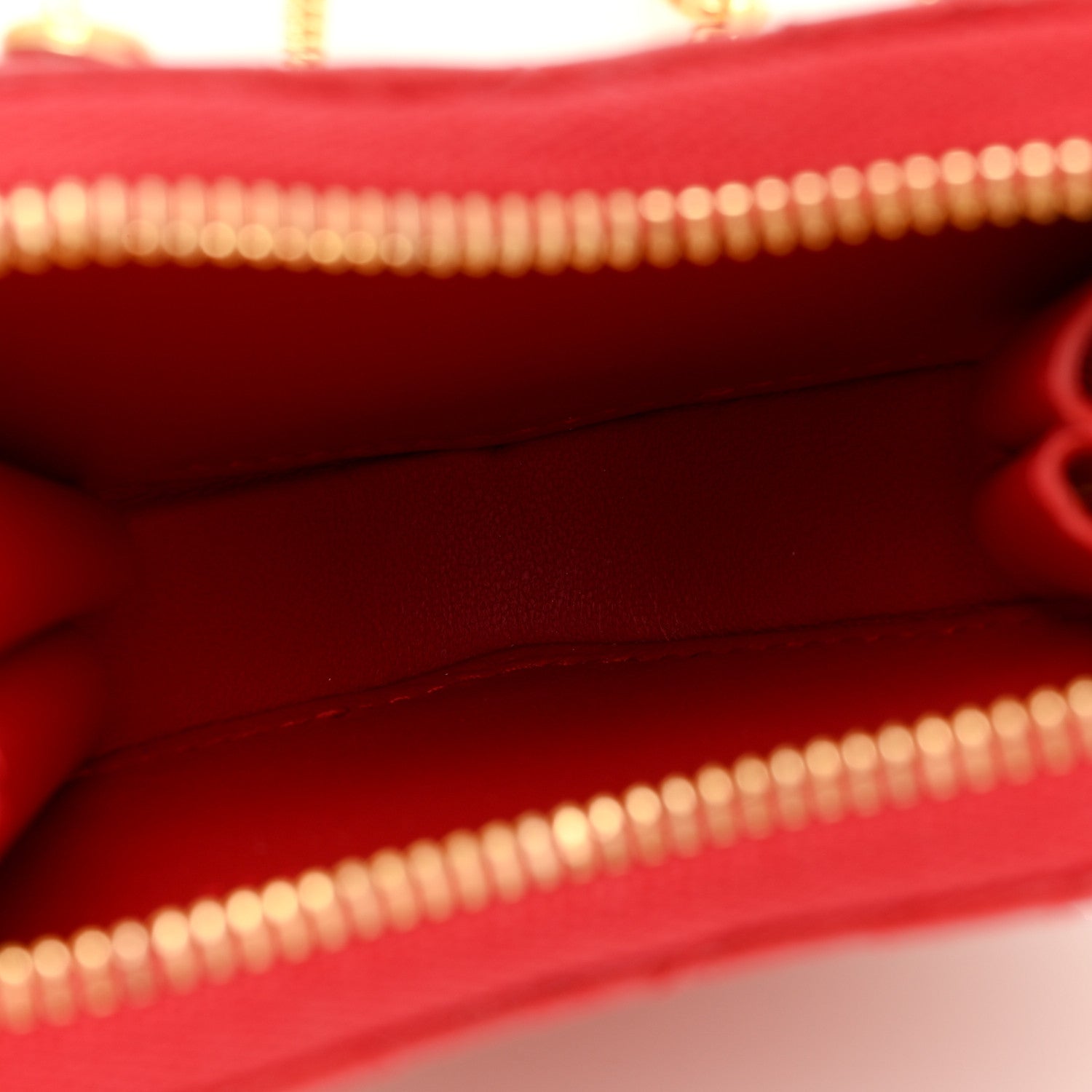 Christian Dior Calfskin Cannage Dioramour Caro Heart Pouch With Chain Bright Red 5 of 8