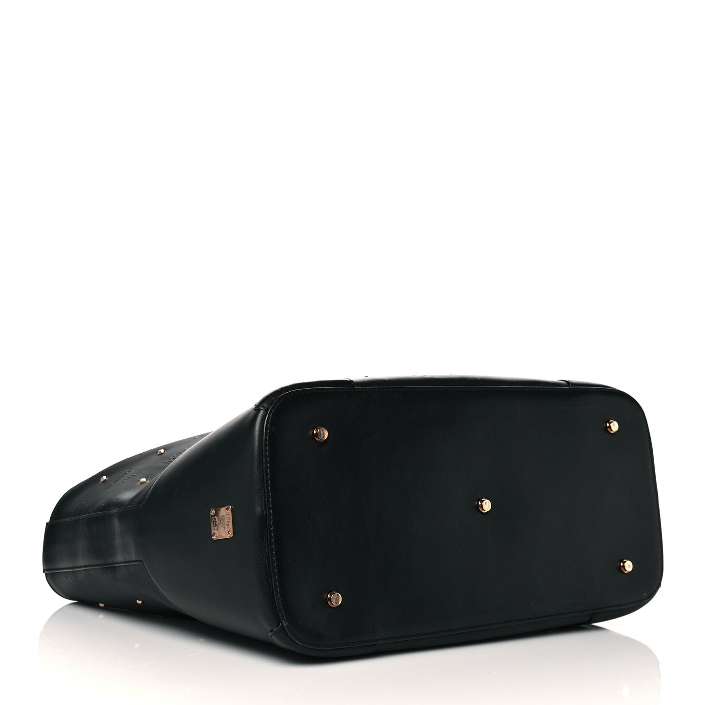 Coated Canvas Studded Shopper Tote Black