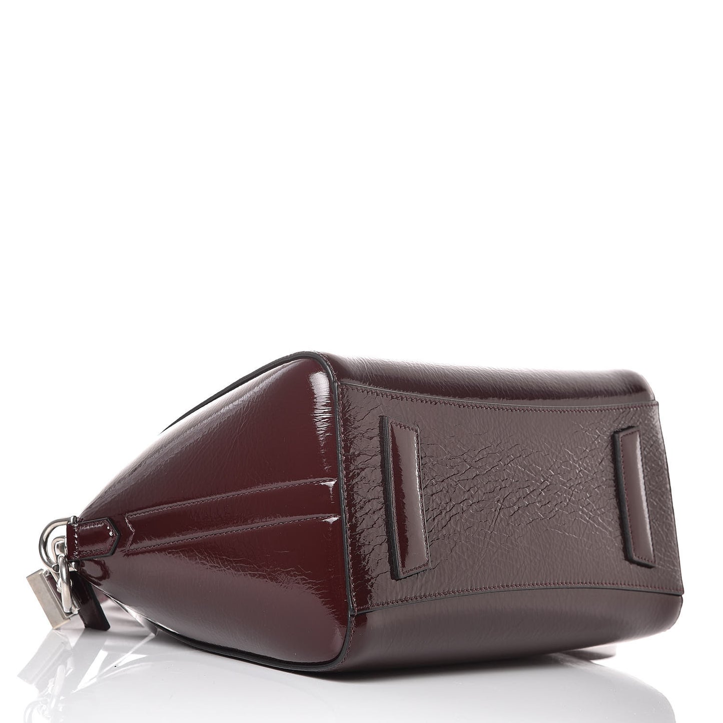 Crinkled Patent Calfskin Small Antigona Aubergine