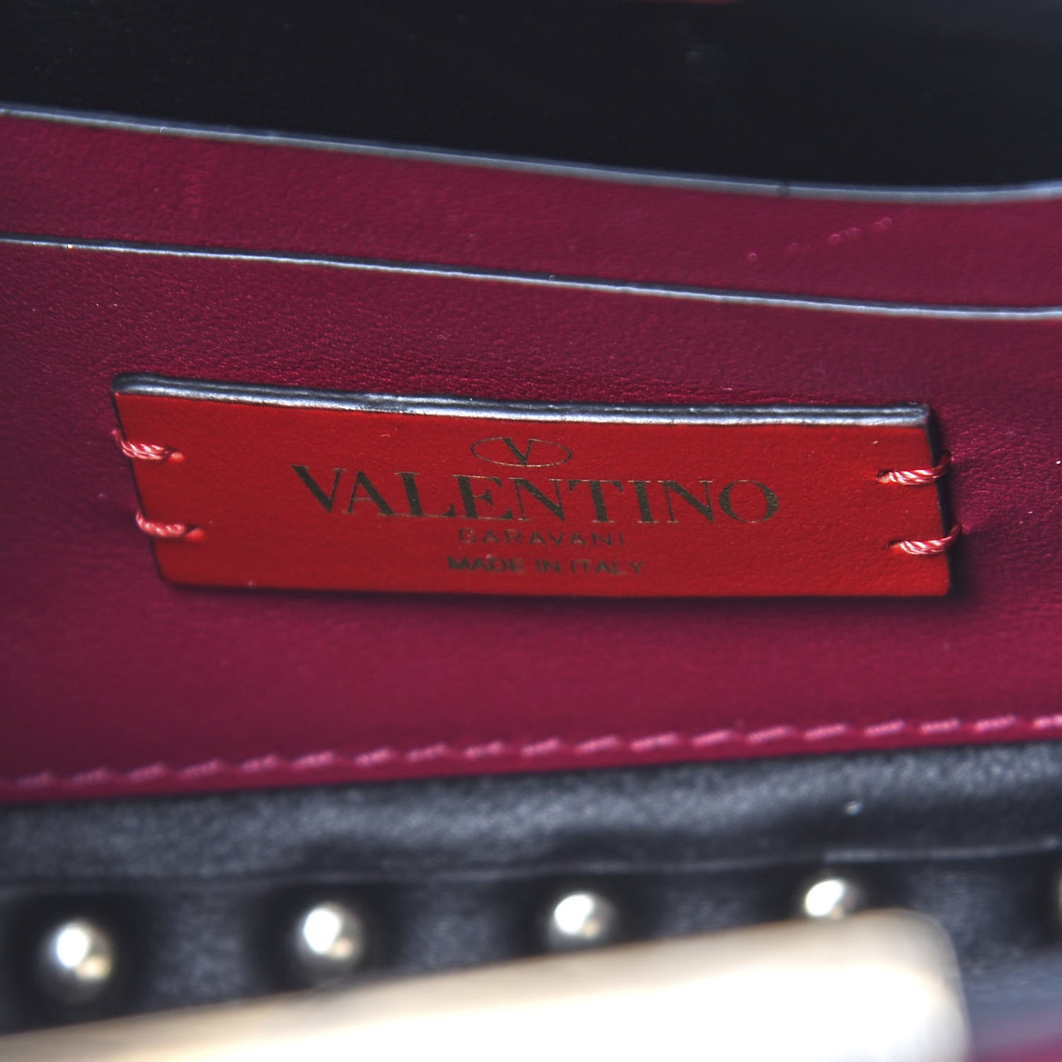 Valentino Garavani Vitello Rockstud Mini Chain Shoulder Bag Raspberry 6 of 9