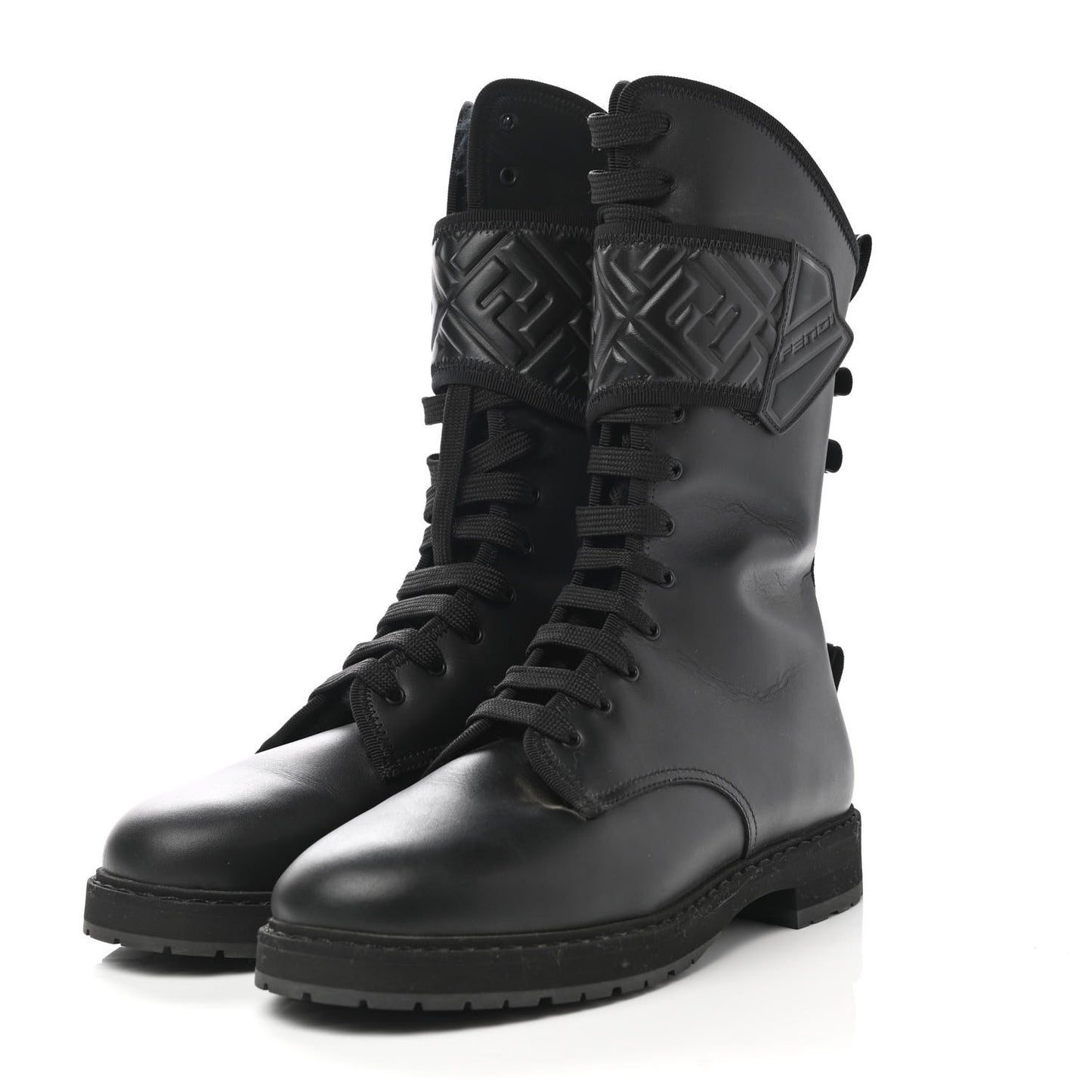 Nappa FF Embossed Womens Boots 38 Black