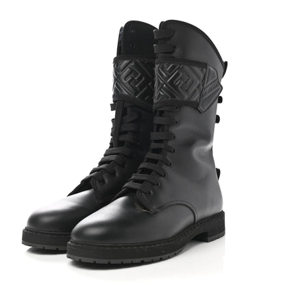 Fendi Nappa FF Embossed Womens Boots 38 Black 3 of 6