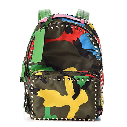 Valentino Garavani Nylon Psychedelic Camouflage Medium Rockstud Backpack Multicolor 1 of 9