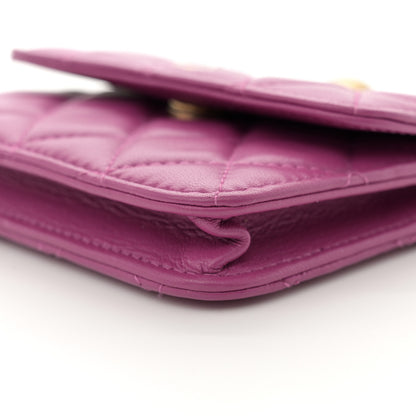 Chanel Lambskin Quilted Pearl Crush Clutch With Chain Purple 11 of 12