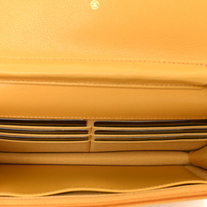 Chanel Caviar Quilted Wallet on Chain WOC Yellow 5 of 9