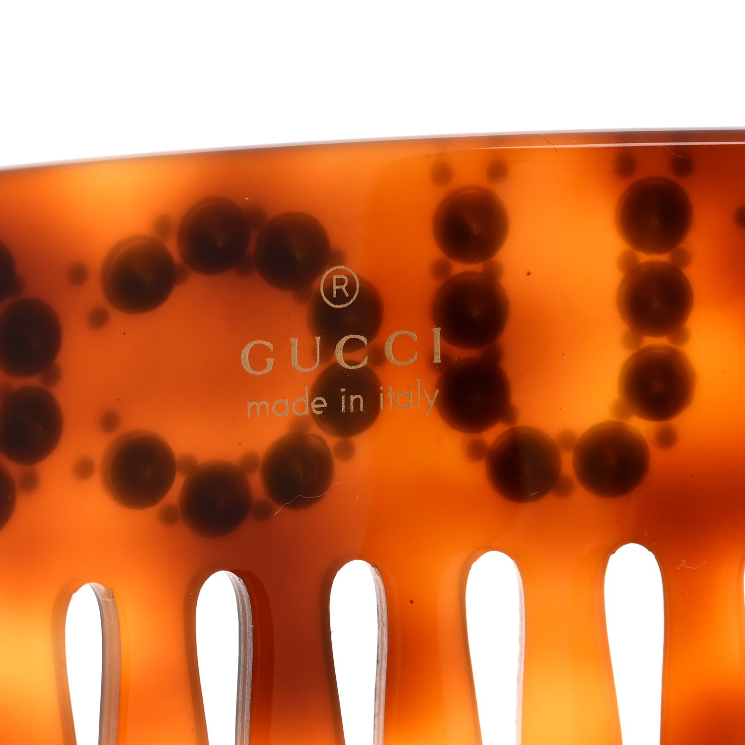 Gucci Resin Crystal Hair Comb Tortoiseshell 3 of 3