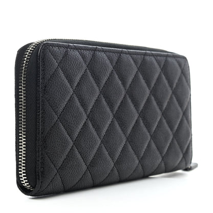 Chanel Caviar Quilted Large Gusset Zip Around Wallet Black 2 of 3